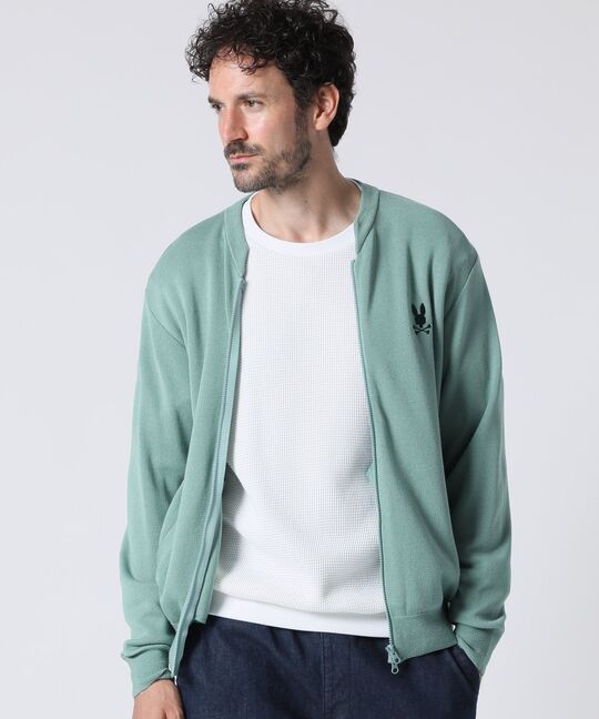 ミラノリブ ジップアップ ニット