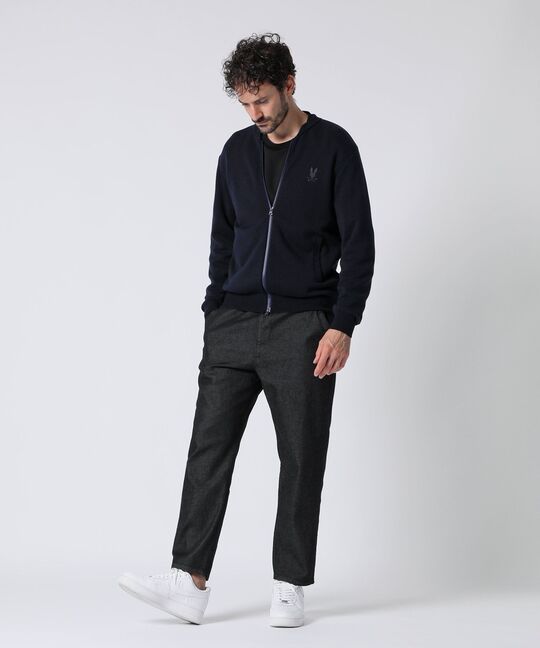 ミラノリブ ジップアップ ニット