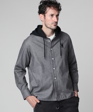 フーディ ストレッチネル シャツ