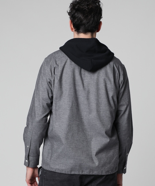 フーディ ストレッチネル シャツ