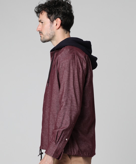 フーディ ストレッチネル シャツ