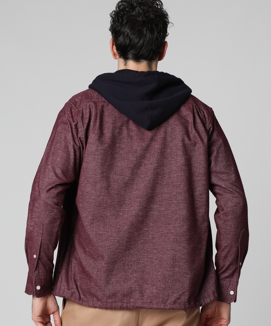 フーディ ストレッチネル シャツ