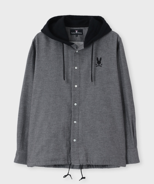 フーディ ストレッチネル シャツ