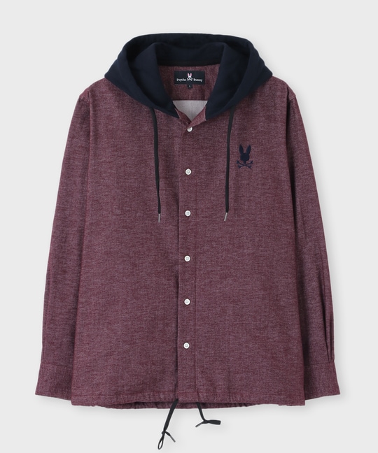 フーディ ストレッチネル シャツ