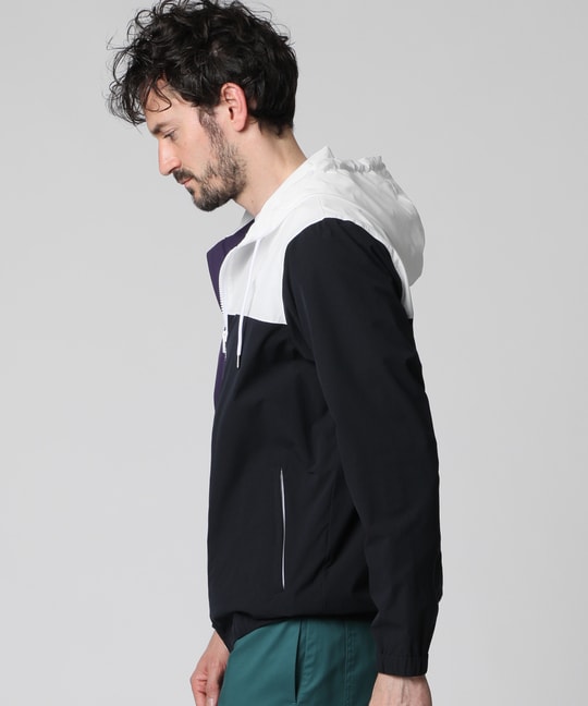 4WAYストレッチタフタ カラーパネル ブルゾン