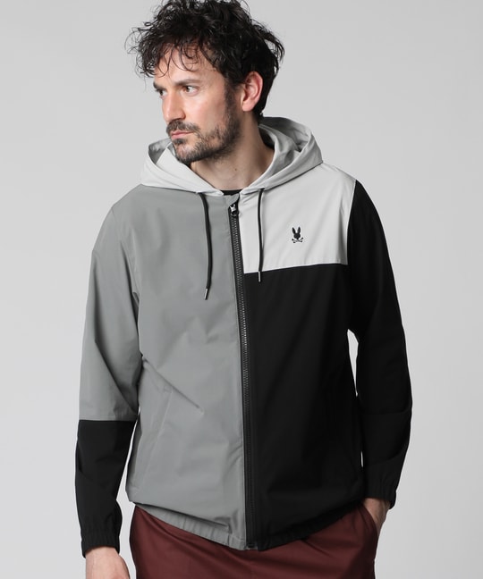 4WAYストレッチタフタ カラーパネル ブルゾン