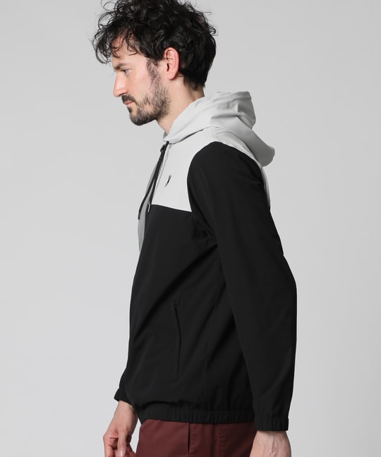 4WAYストレッチタフタ カラーパネル ブルゾン