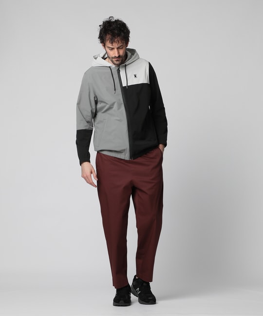 4WAYストレッチタフタ カラーパネル ブルゾン