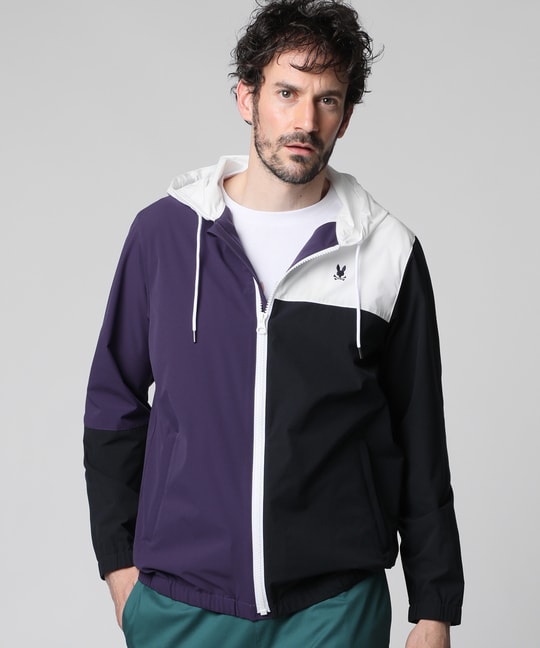 4WAYストレッチタフタ カラーパネル ブルゾン