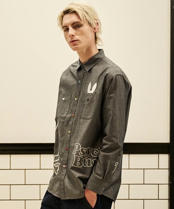 エンブロイダリー ダンガリーワッシャー 　シャツ