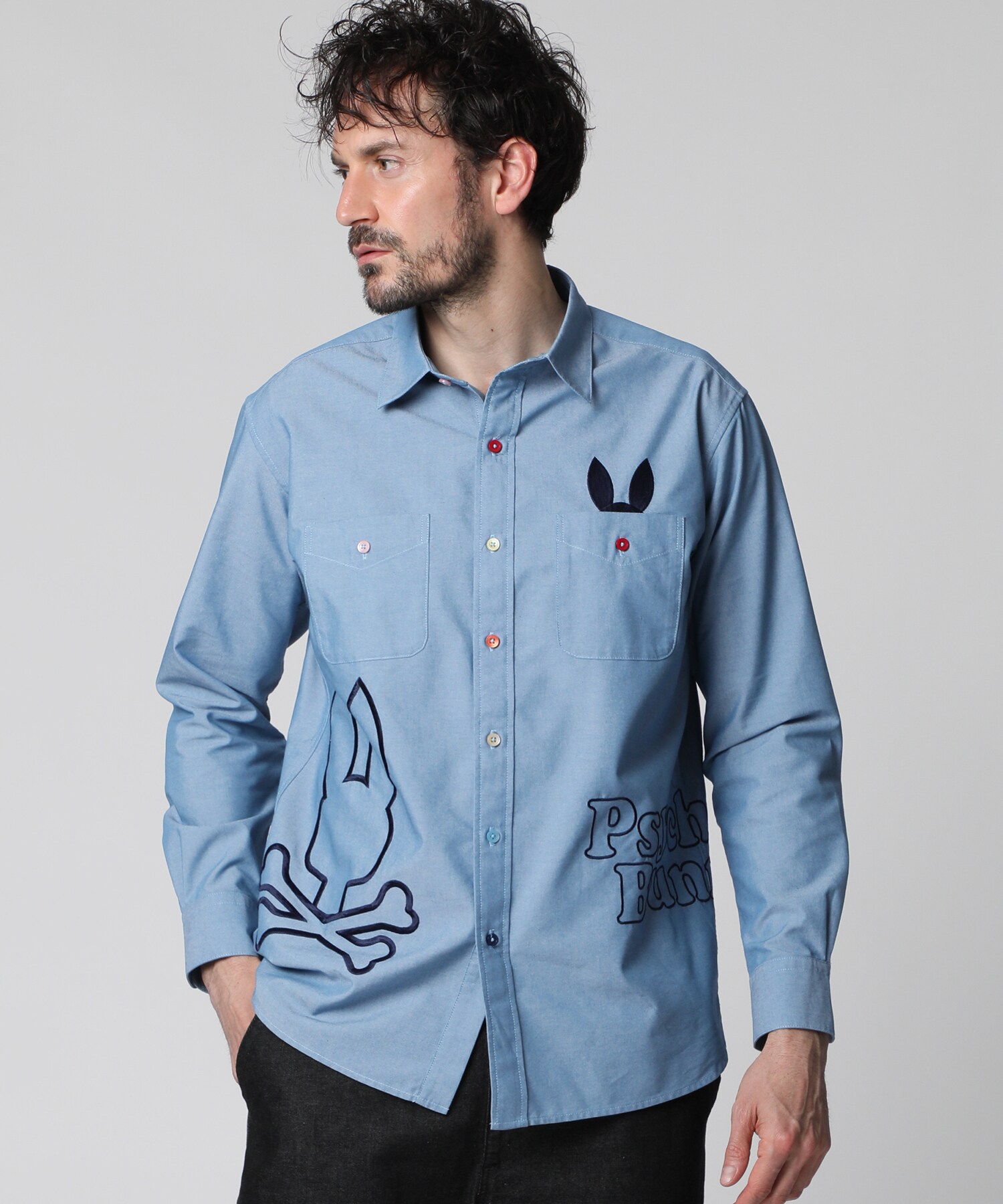 エンブロイダリー ダンガリーワッシャー シャツ｜Psycho Bunny｜サイコ