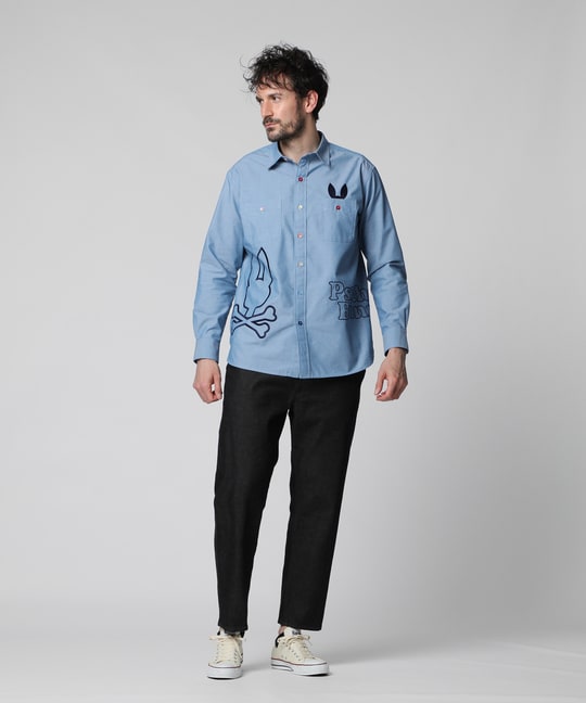 エンブロイダリー ダンガリーワッシャー シャツ