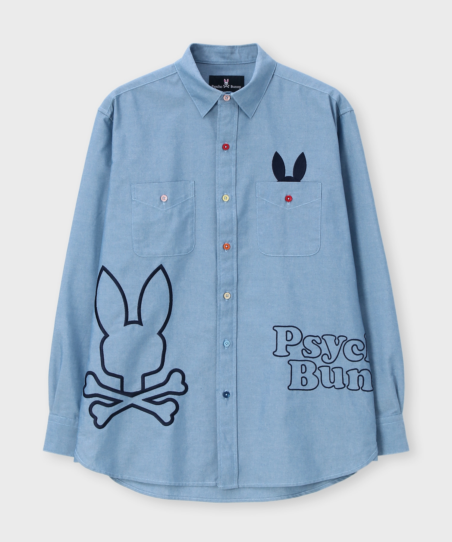 エンブロイダリー ダンガリーワッシャー シャツ｜Psycho Bunny｜サイコ