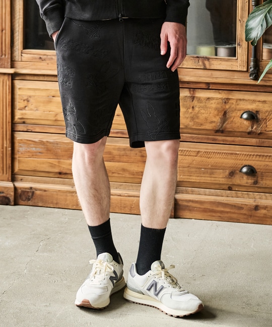 エンブロイダリーロゴパターン ショーツ