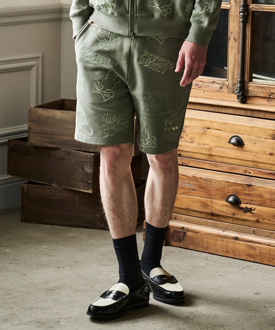 エンブロイダリーロゴパターン ショーツ