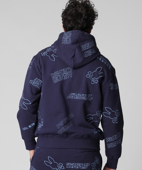 エンブロイダリーロゴパターン ジップパーカ