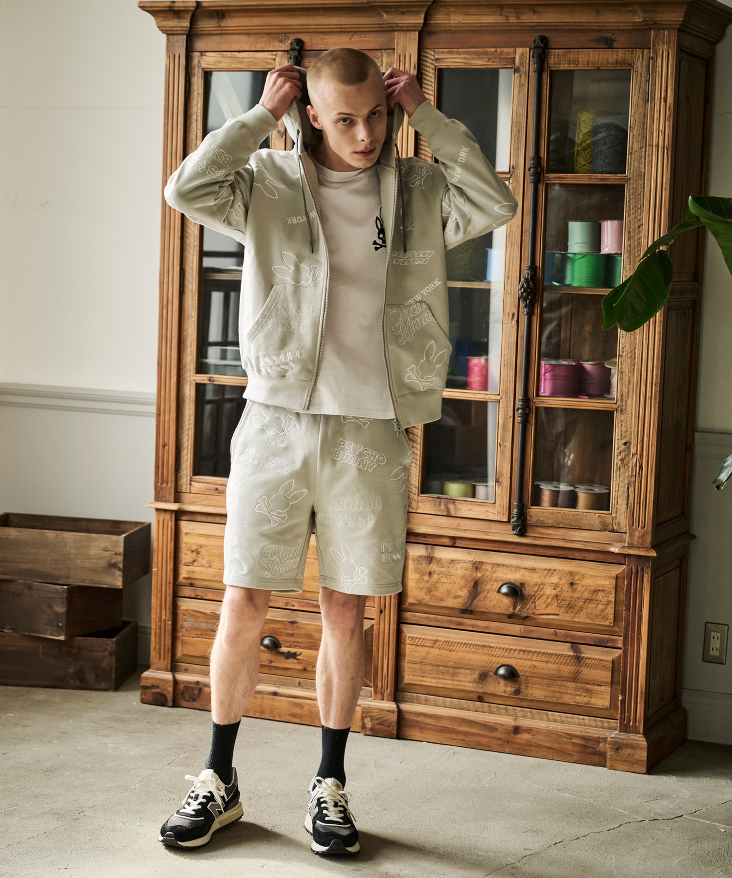 エンブロイダリーロゴパターン ジップパーカ｜Psycho Bunny｜サイコ