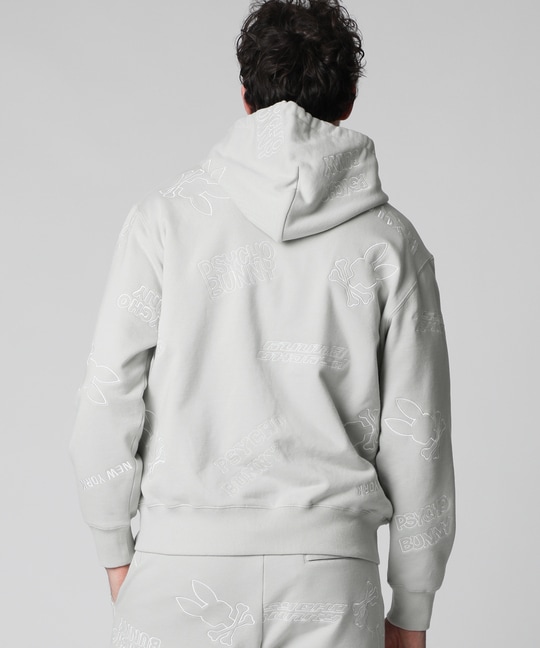 エンブロイダリーロゴパターン ジップパーカ