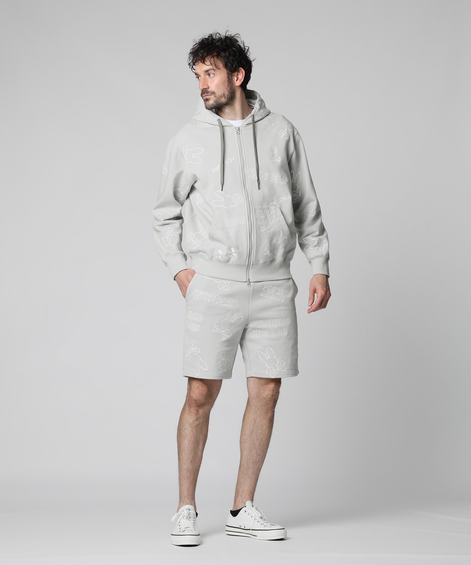 エンブロイダリーロゴパターン ジップパーカ｜Psycho Bunny｜サイコ