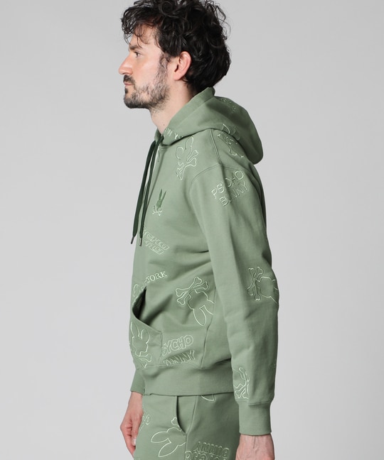 エンブロイダリーロゴパターン ジップパーカ