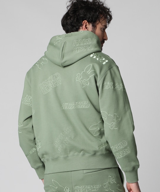 エンブロイダリーロゴパターン ジップパーカ