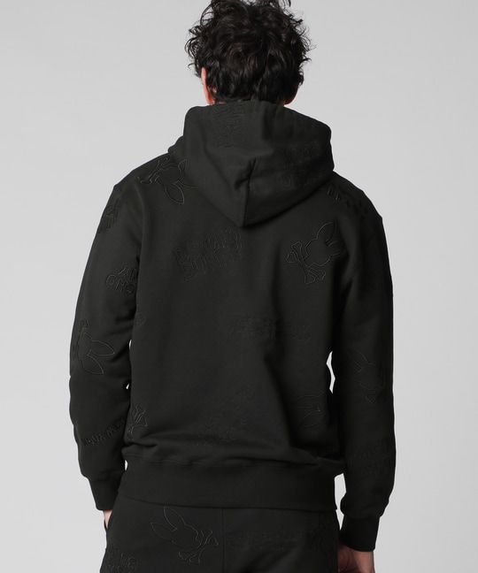 エンブロイダリーロゴパターン ジップパーカ