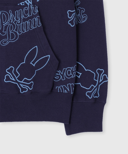 エンブロイダリーロゴパターン ジップパーカ