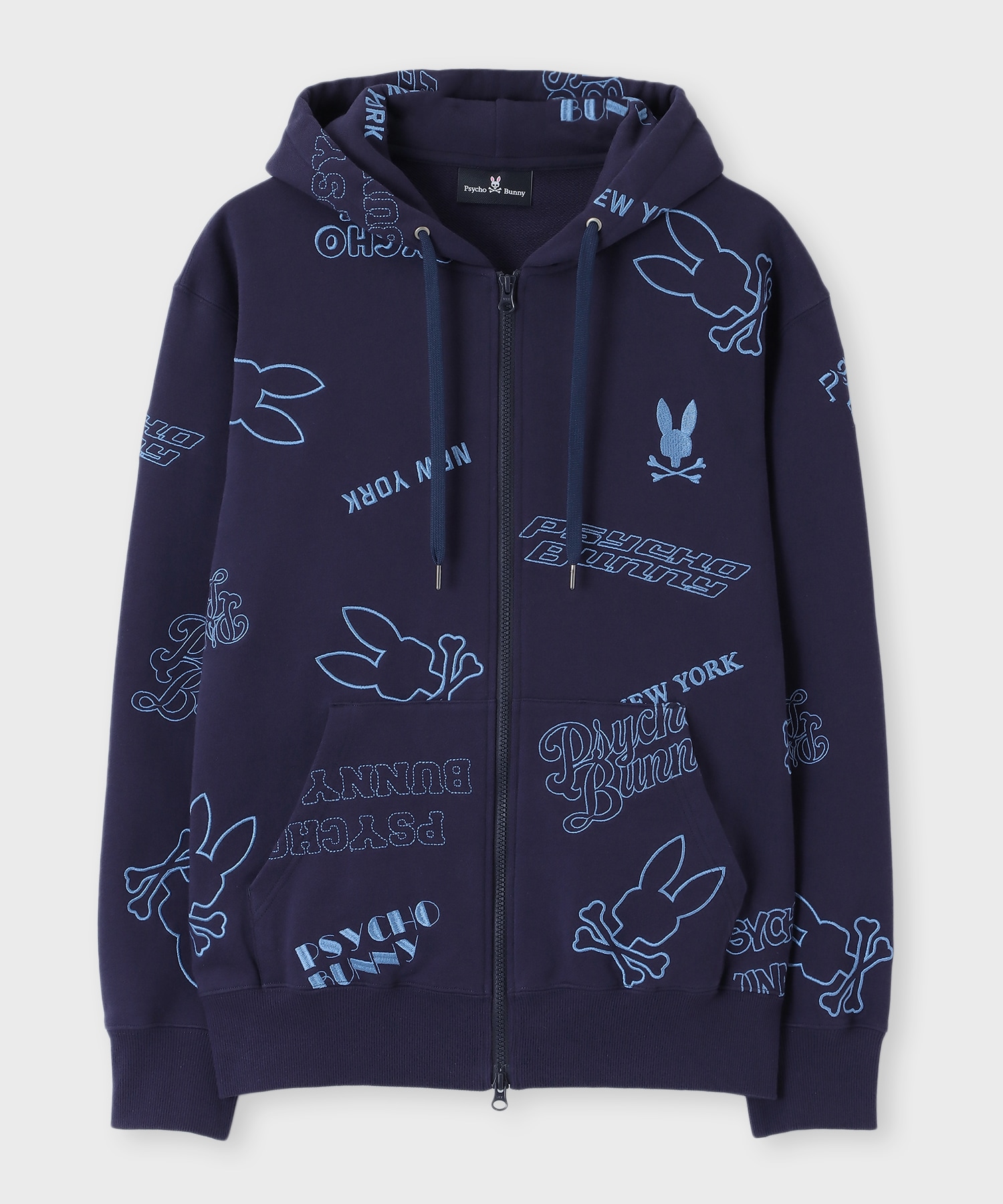 エンブロイダリーロゴパターン ジップパーカ｜Psycho Bunny｜サイコ