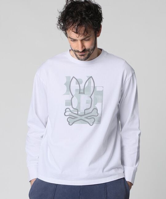 モザイクアウトラインバニー ロングスリーブTシャツ