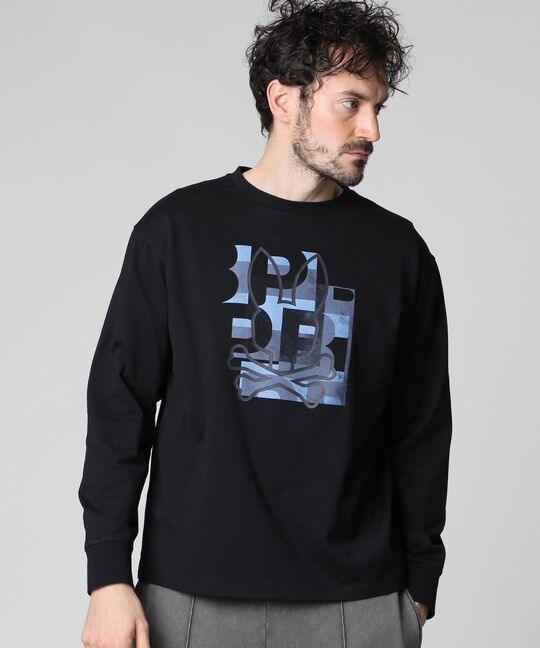 モザイクアウトラインバニー ロングスリーブTシャツ