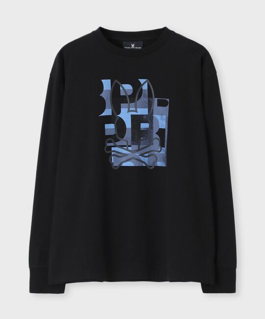 モザイクアウトラインバニー ロングスリーブTシャツ