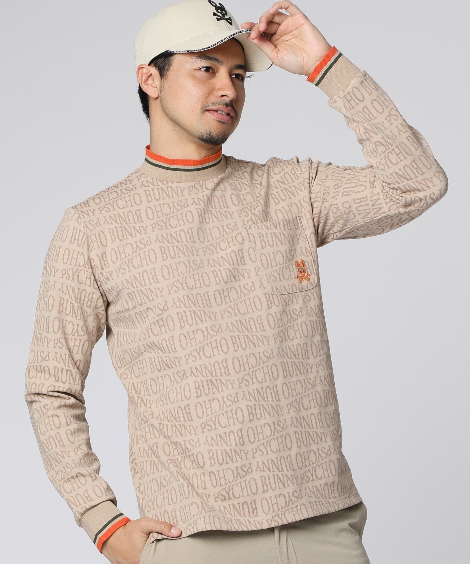 NEW VINTAGE GOLFジャガードモックネックM NEW VINTAGE GOLFジャガード