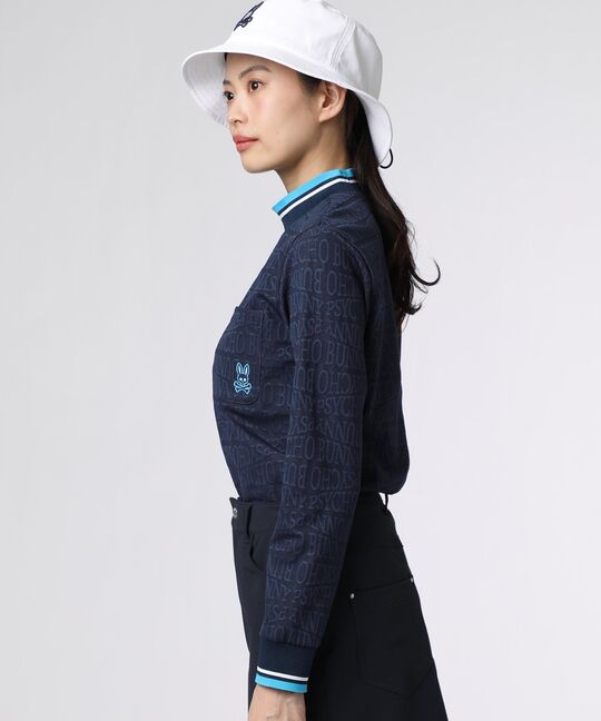 [GOLF][WOMEN]フォントジャガード モックネック
