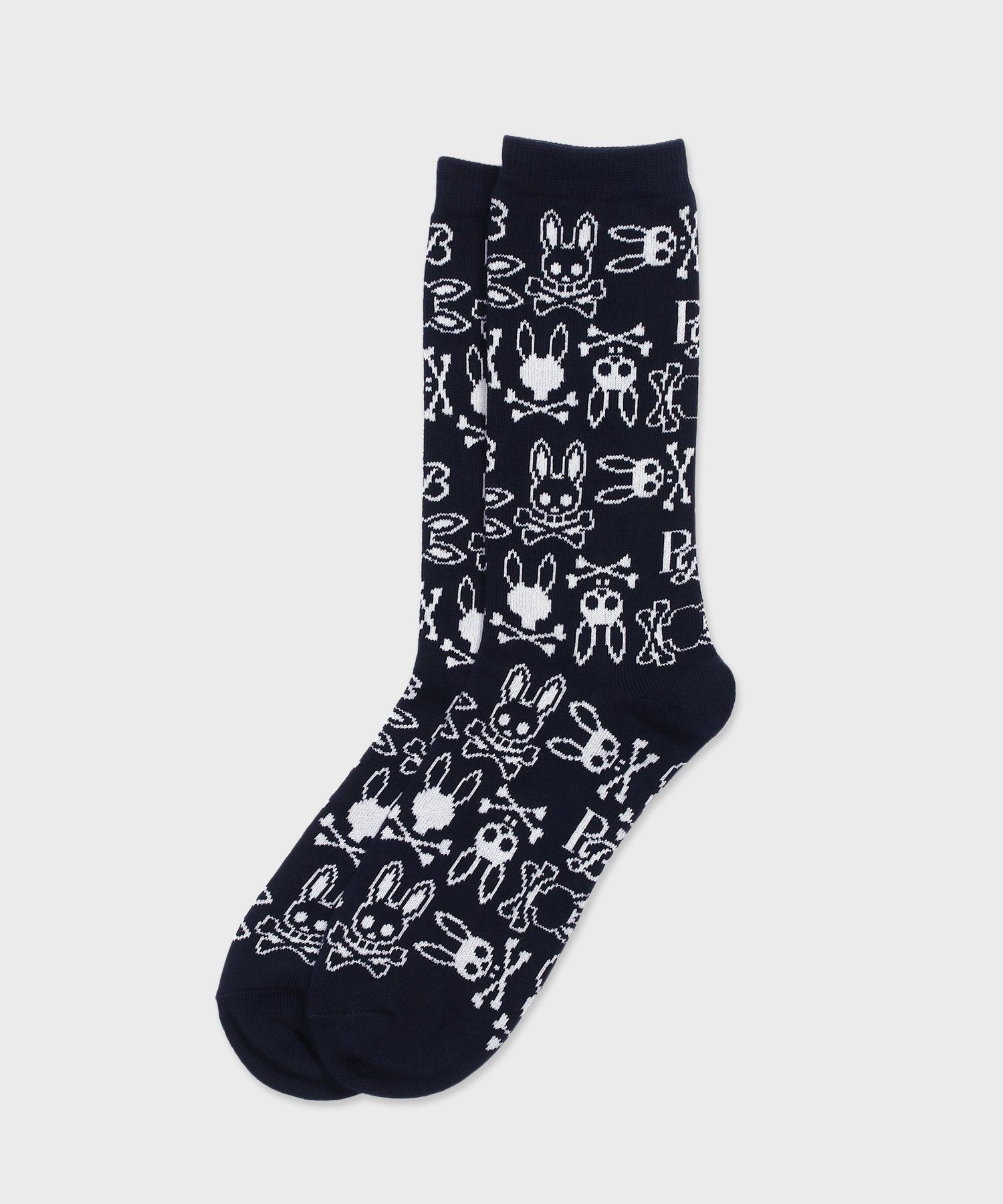 Psycho Bunny ソックス 6足セット Men's 3 Pack Sport Sock in White | Psycho Bunny