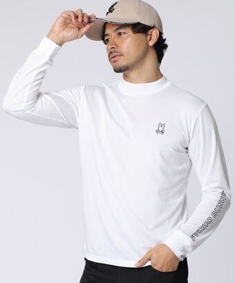 [GOLF]アームロゴ 　シルエットバニーモックネックTシャツ