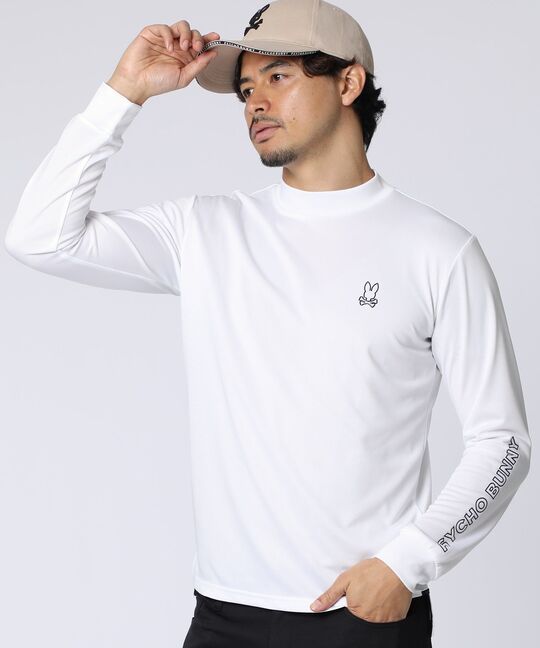 [GOLF]アームロゴ シルエットバニーモックネックTシャツ