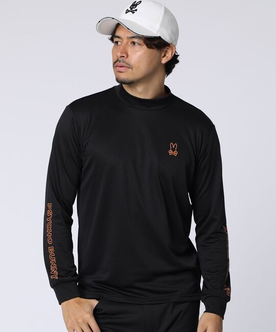 [GOLF]アームロゴ シルエットバニーモックネックTシャツ