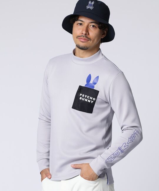 [GOLF]アームロゴ ポケットバニーモックネックTシャツ