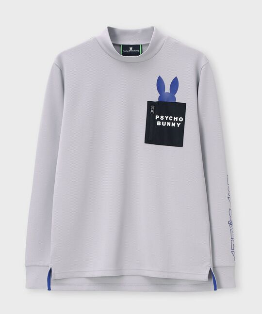 [GOLF]アームロゴ ポケットバニーモックネックTシャツ