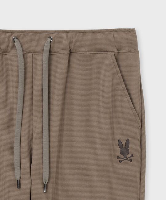 異素材切替 ワッフルストレッチパンツ