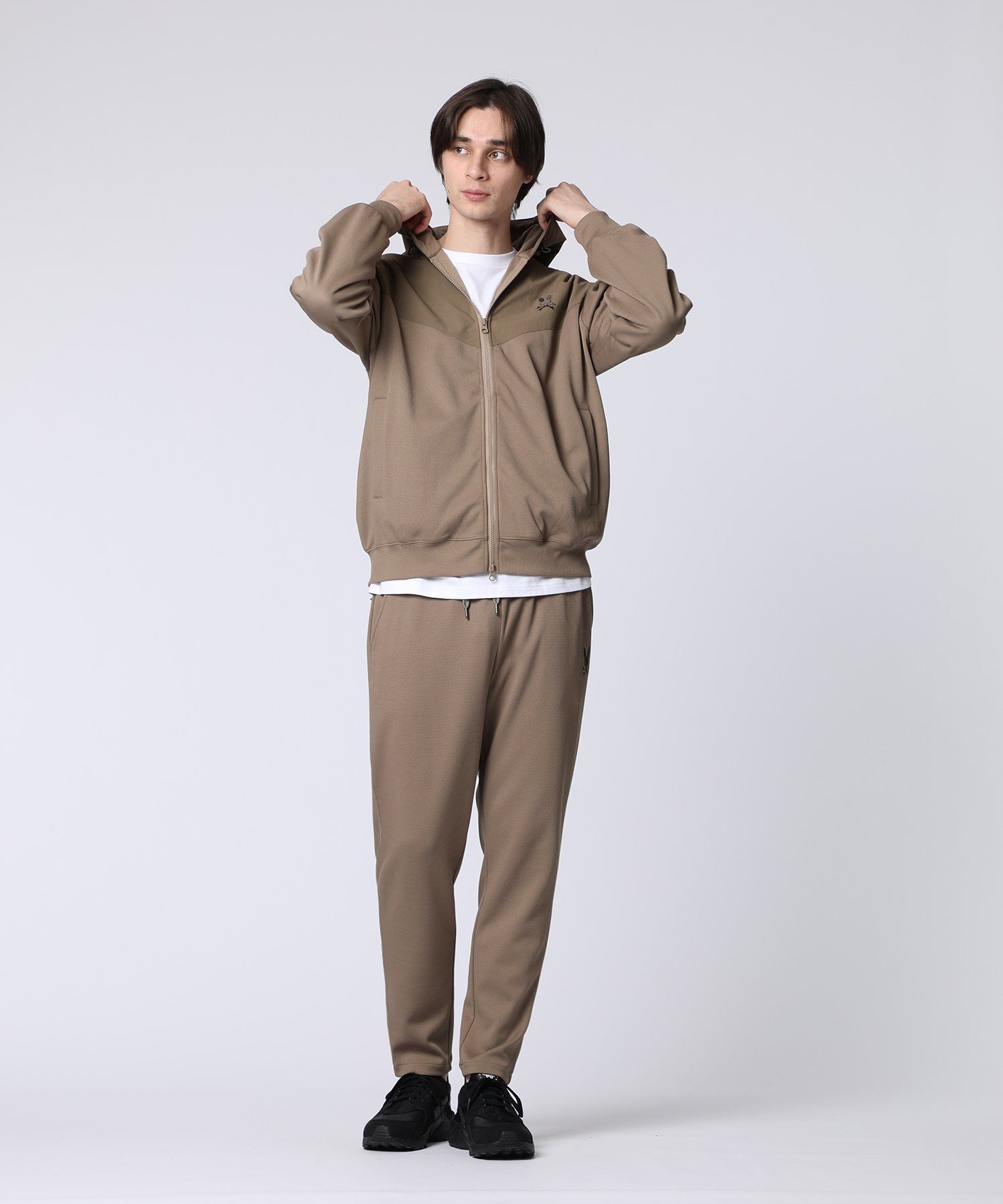 異素材切替 ワッフルストレッチパーカ｜Psycho Bunny｜サイコバニー