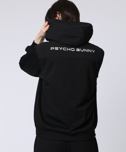 異素材切替 ワッフルストレッチパーカ