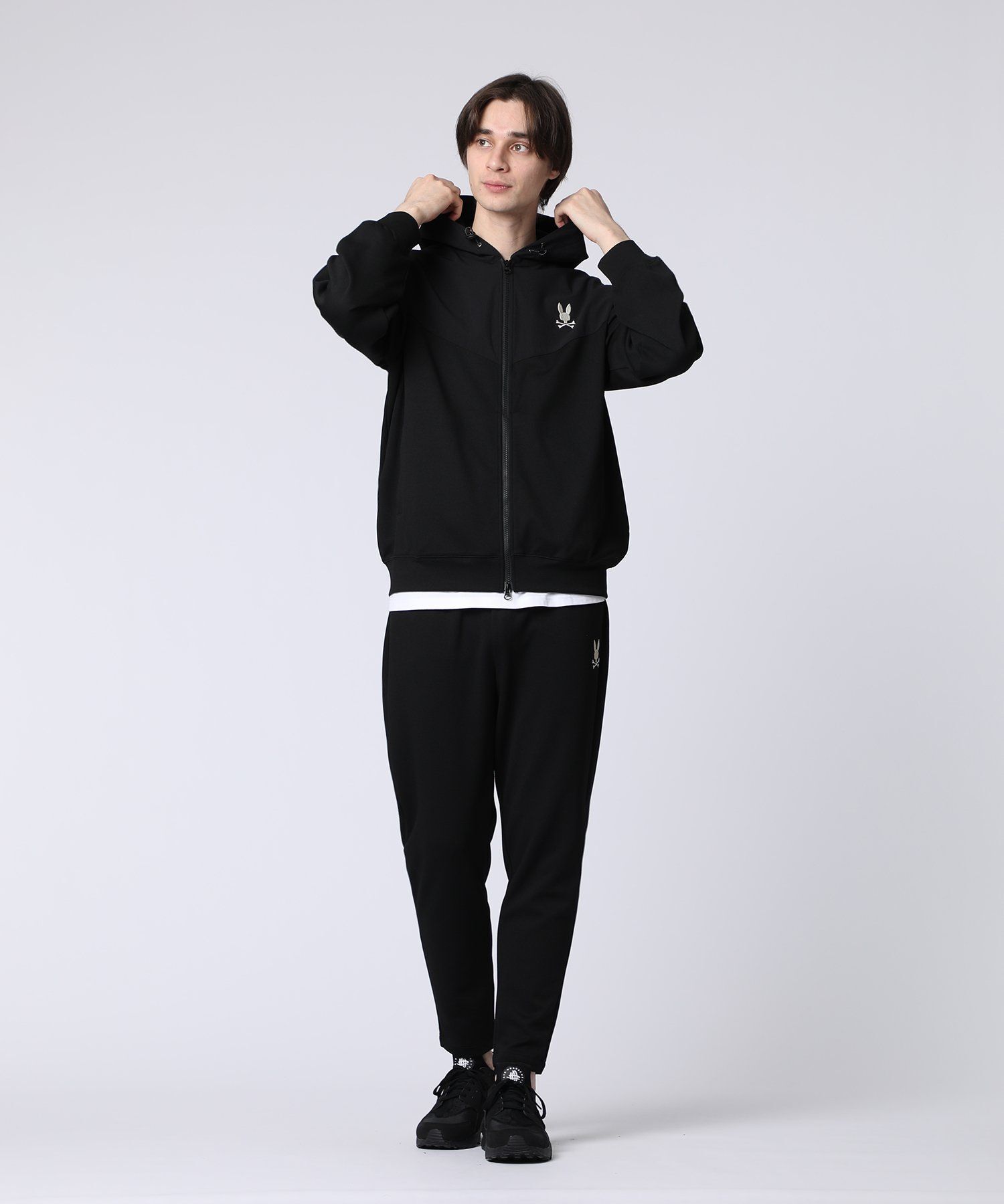 異素材切替 ワッフルストレッチパーカ｜Psycho Bunny｜サイコバニー