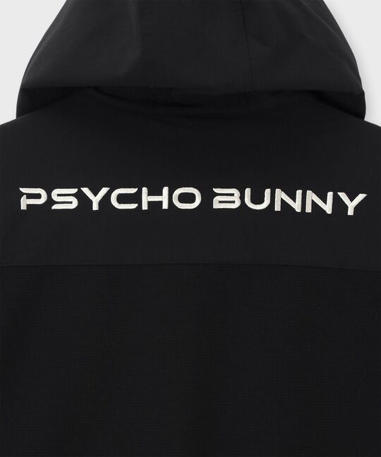 異素材切替 ワッフルストレッチパーカ