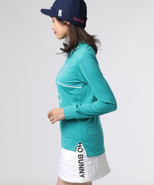[GOLF][WOMEN]ラインモチーフ 裏起毛モックネック ロングスリーブTシャツ