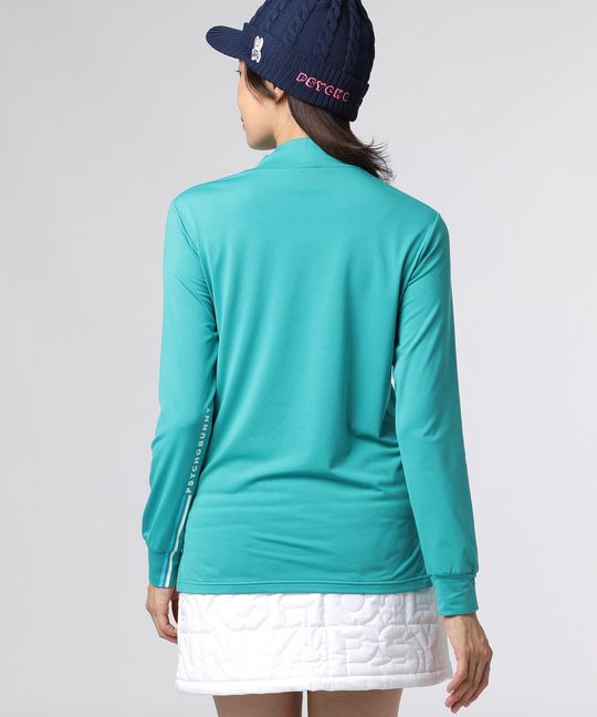 [GOLF][WOMEN]ラインモチーフ 裏起毛モックネック ロングスリーブTシャツ