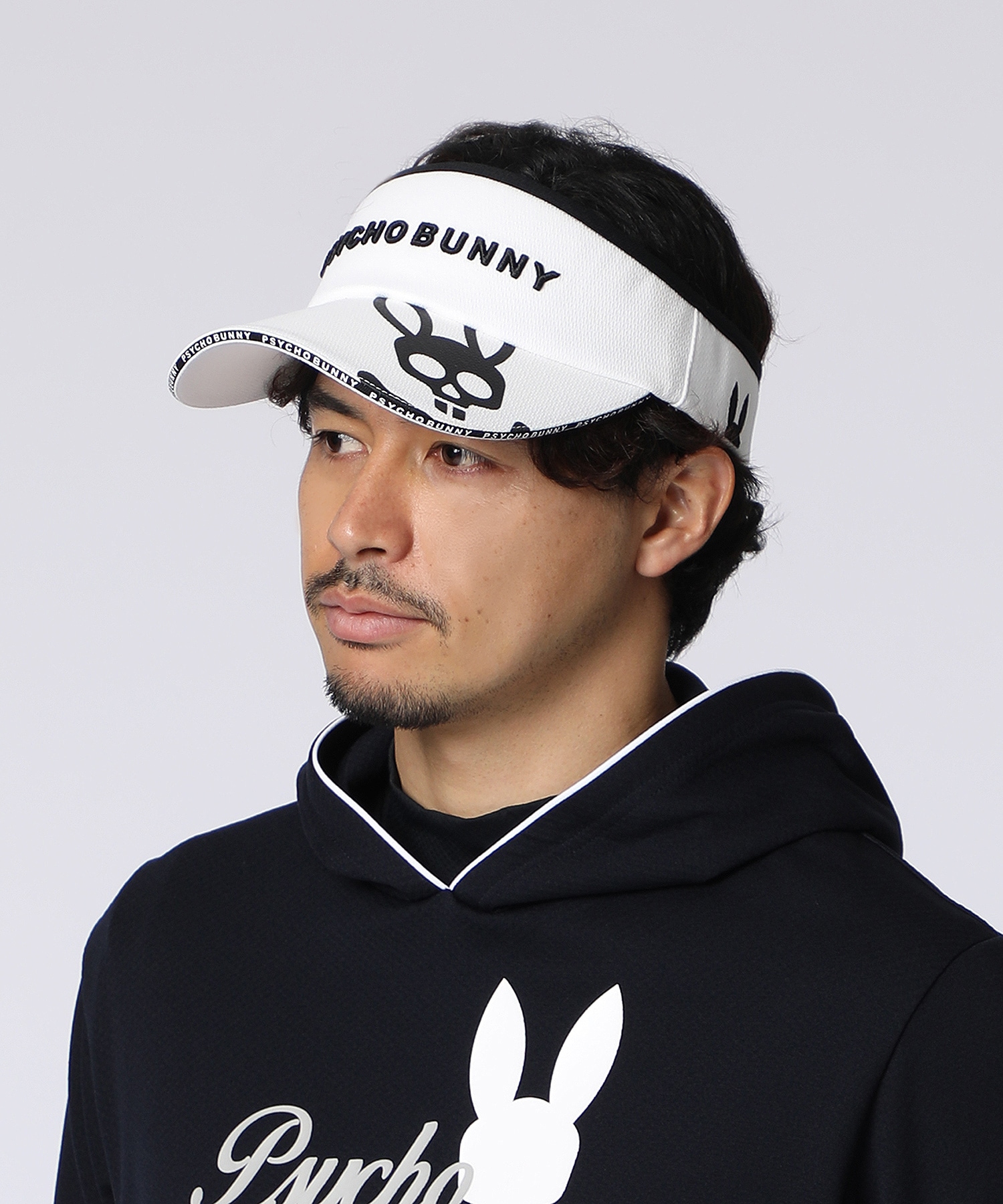 GOLF]アウトフレームBUNNYサンバイザー｜Psycho Bunny｜サイコバニー