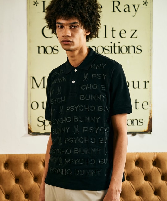 トナル総柄ロゴ刺繍 ポロシャツ