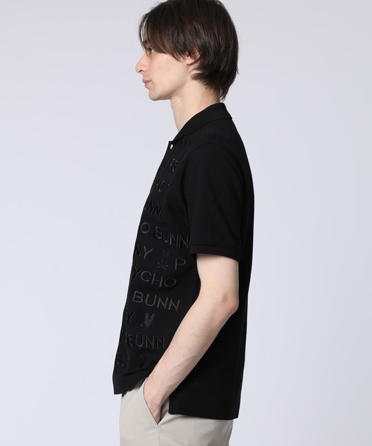 トナル総柄ロゴ刺繍 ポロシャツ