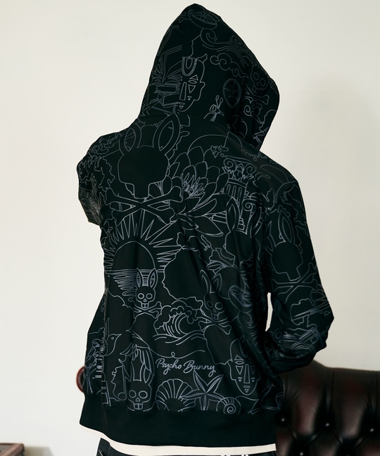 サイケデリック総柄 ストレッチフルジップパーカー